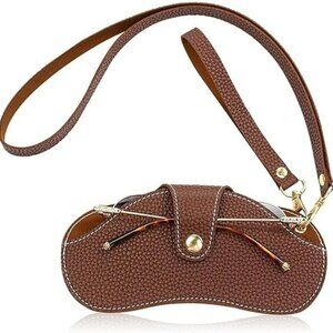Sunglasses Case Wristlet for Prescription Glasses Too Soft Leather Brown
